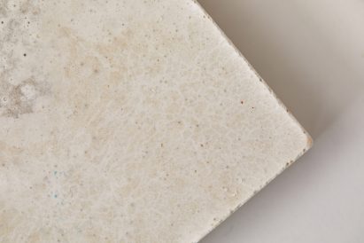 White bio-concrete tiles made from Japanese knotweed and American signal crayfish
