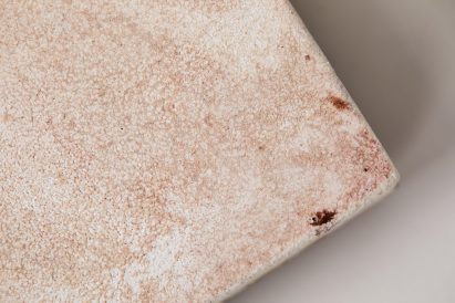 Close-up of texture on bio-concrete tiles made from invasive species