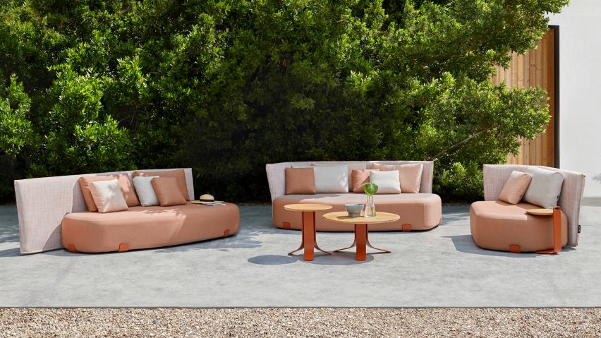 Isla upholstered outdoor seating by Sebastian Herkner