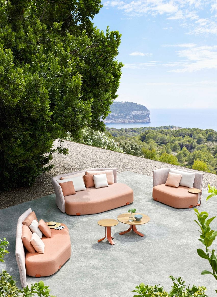 Three different sized seating by Sebastian Herkner for Gan