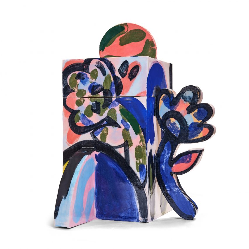 Square colourful cremation urn