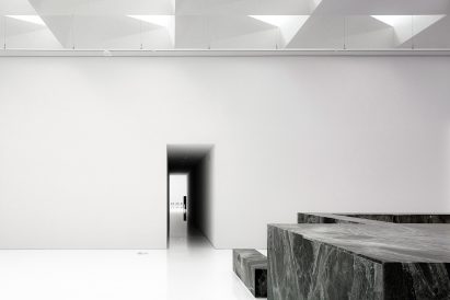 Marble detailing in modern extension of Royal Museum of Fine Arts Antwerp