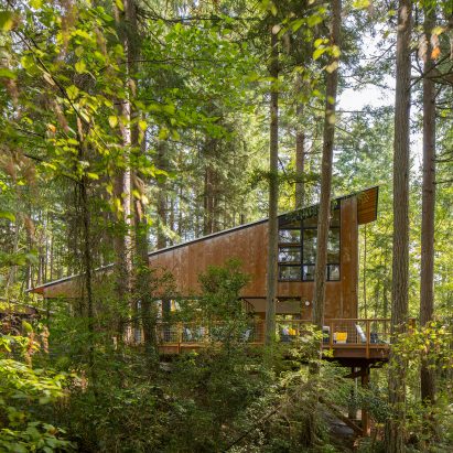 Corten steel clads Little House/Big Shed in Washington by David Van Galen