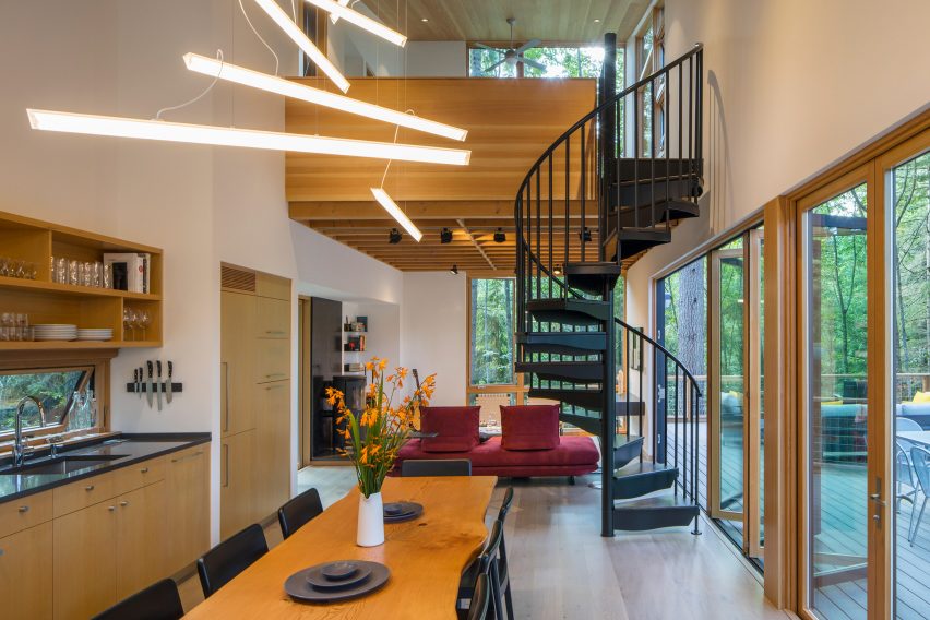 A spiral staircase