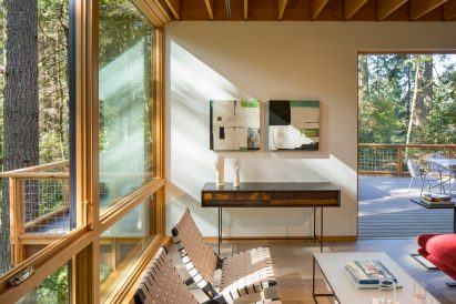 The dwelling has wooden cabinetry