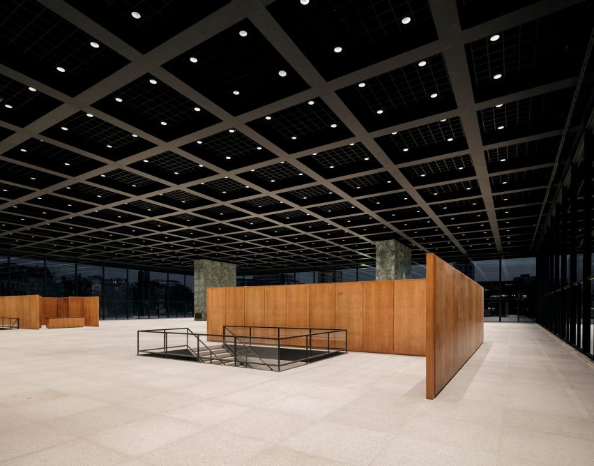 A gallery interior by Mies van der Rohe