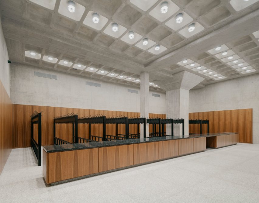 A museum cloakroom