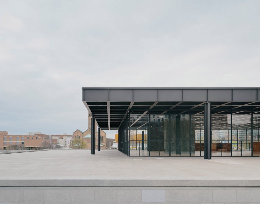 A steel and glass pavilion