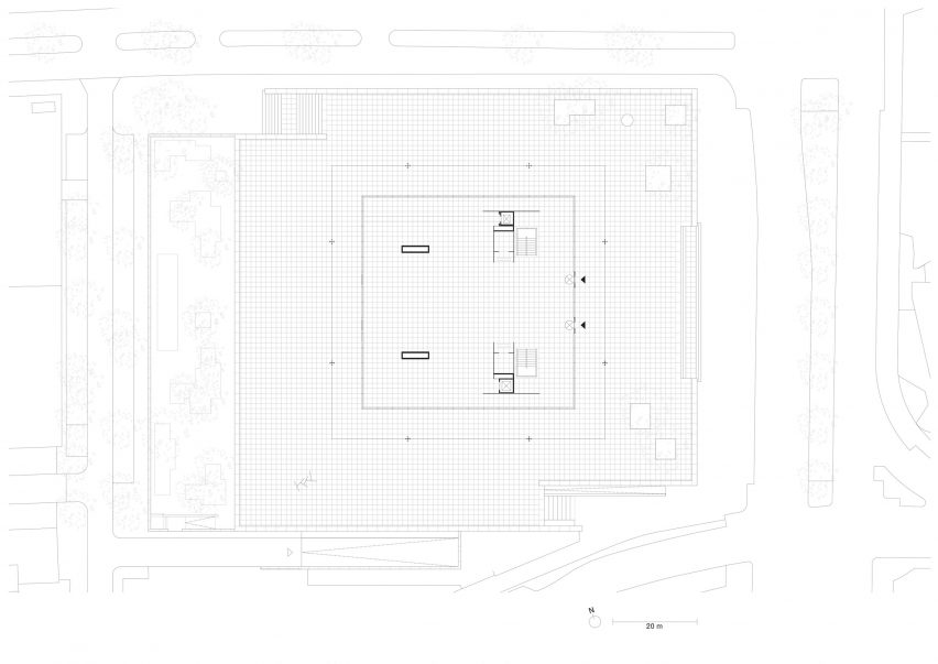 Floor plan of the Neue Nationalgalerie