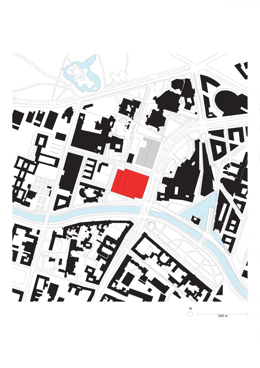 The site plan for the Neue Nationalgalerie
