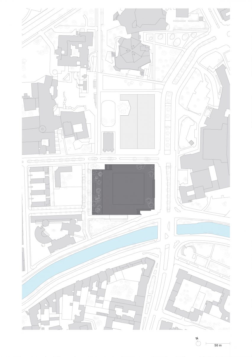 The site plan for the Neue Nationalgalerie