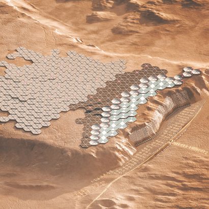 Abiboo envisions cliff-face city as “future capital of Mars”