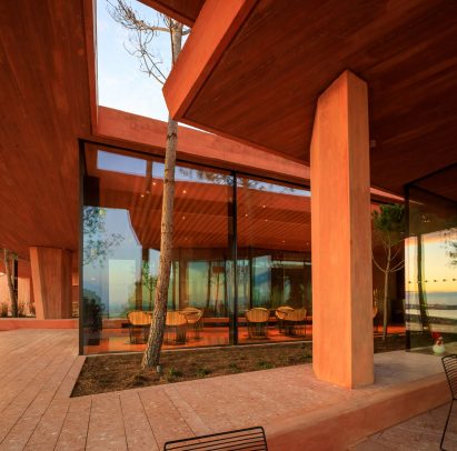 Terrace of Palmares Clubhouse by RCR Arquitectes