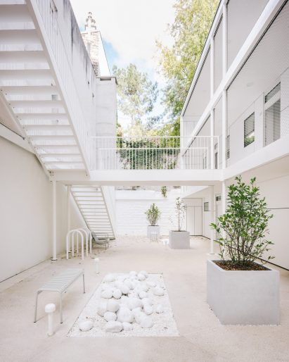 Interior courtyard of Paris apartment block