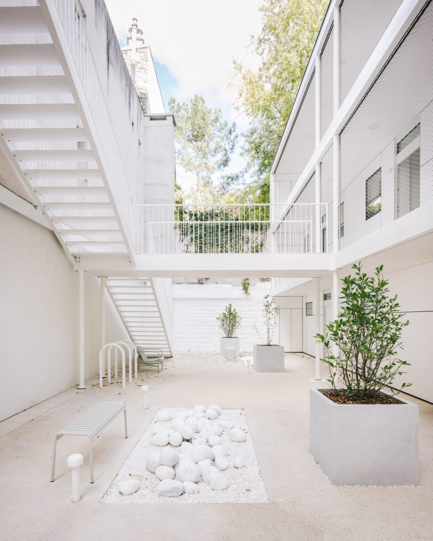 Interior courtyard of Paris apartment block