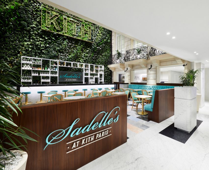 Kith Paris courtyard with green wall