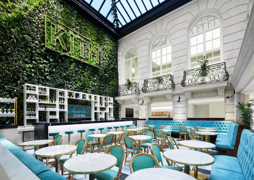 Kith Paris courtyard with green wall