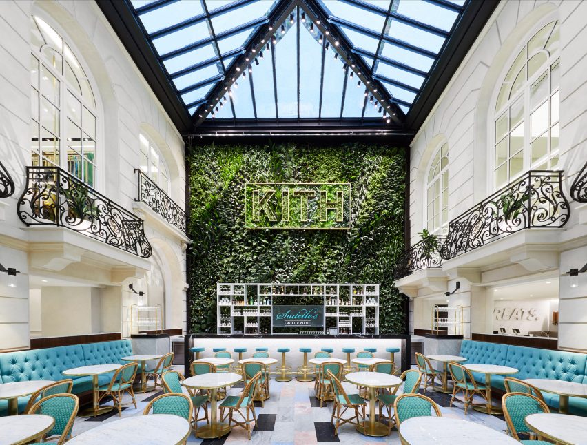 Kith Paris courtyard with green wall