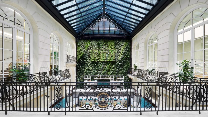 Kith Paris courtyard with green wall