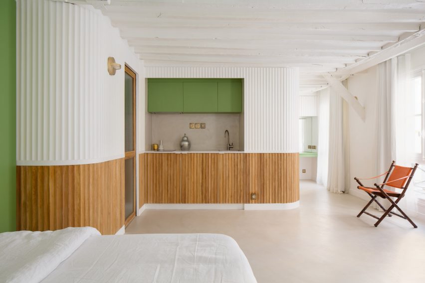 Tiny kitchen in Paris apartment