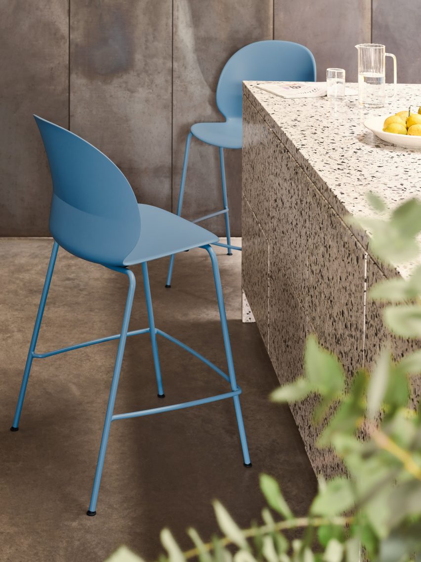 Pale blue N02 Recycle chairs in a social area