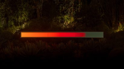 Sculpture in California that lights up with LEDs at ight