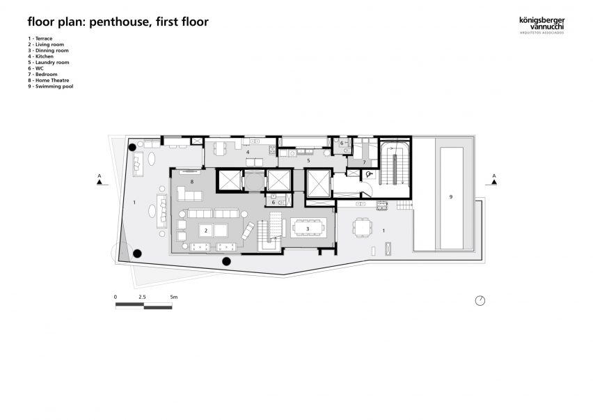 Floor plan: penthouse, first floor