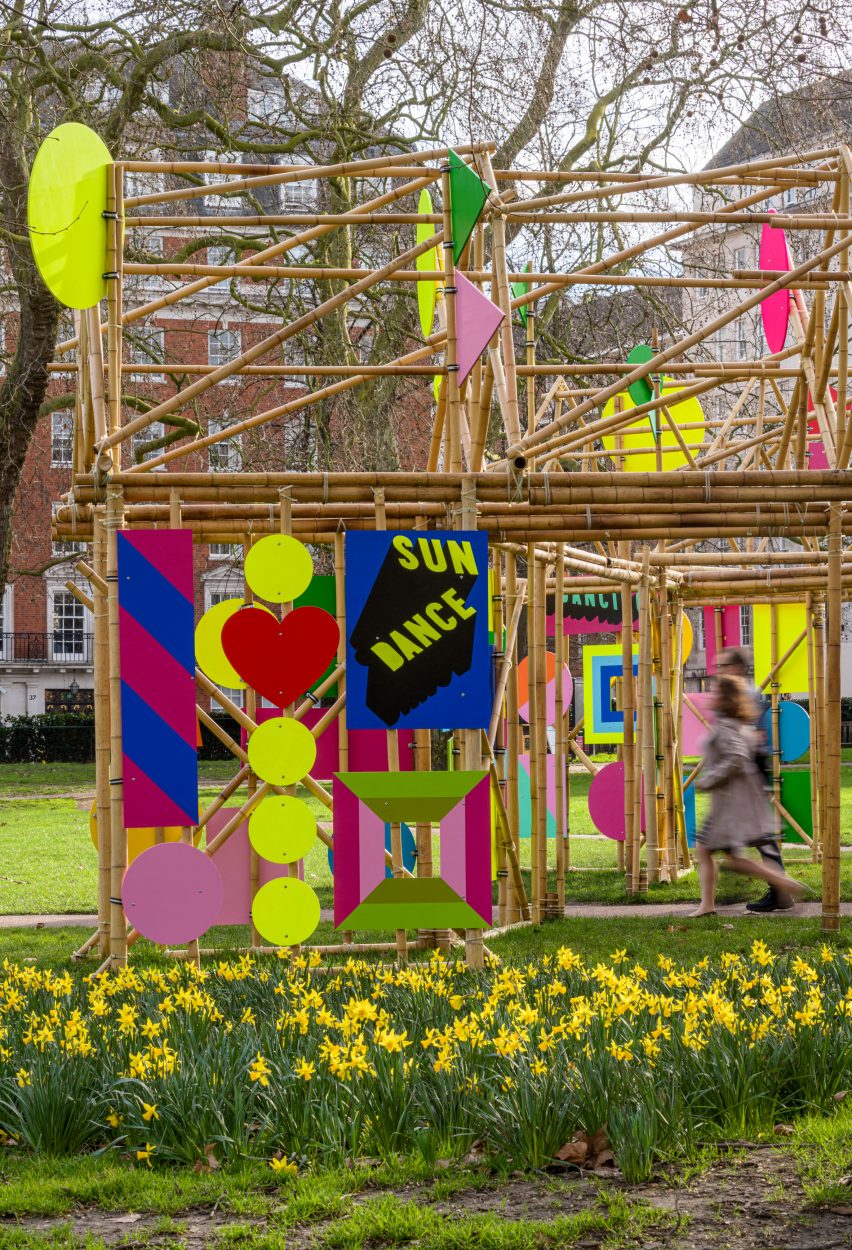 A bamboo pavilion by Morag Myerscough