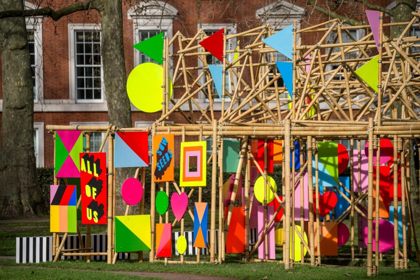The bamboo See Through pavilion by Morag Myerscough