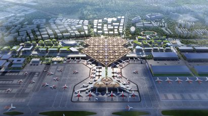 A visual of a new transport hub at Shenzhen Bao'an Airport