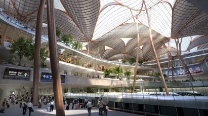 A building modelled on mangrove trees