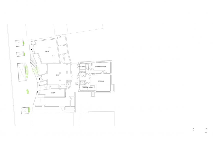 Basement plan of Shiroiya Hotel