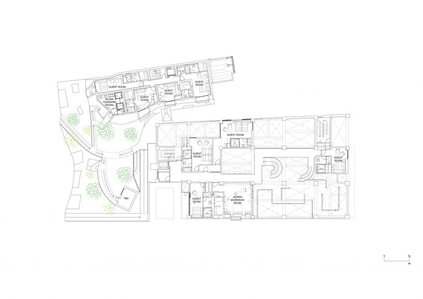 First floor plan of Shiroiya Hotel