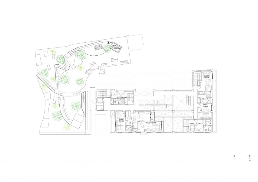 Third floor plan of Shiroiya Hotel