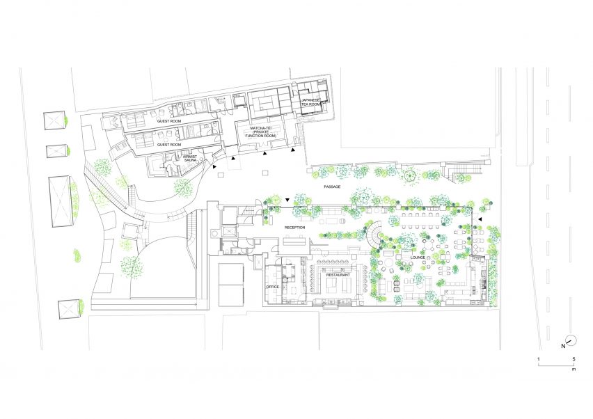 Ground floor plan of Shiroiya Hotel