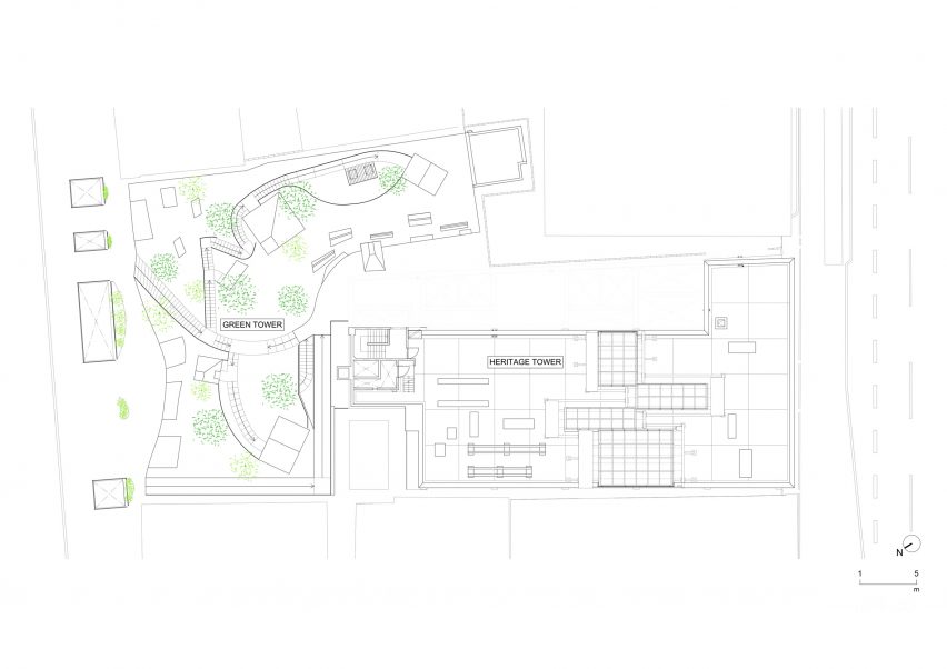 Roof plan of Shiroiya Hotel