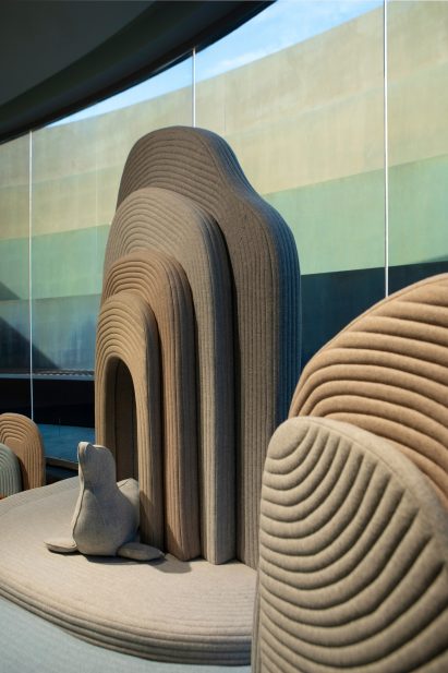 Cushioned seal against sea landscape