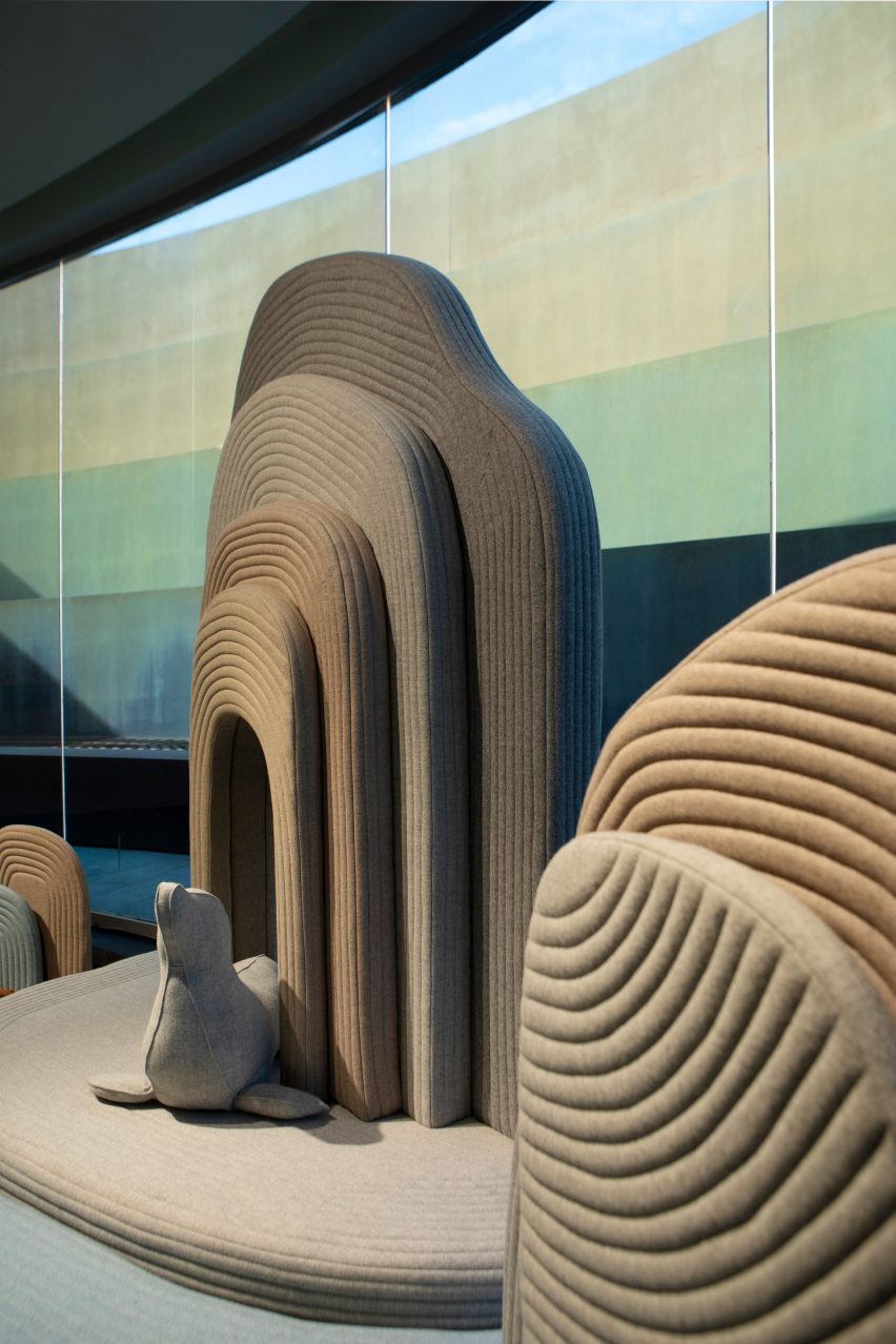 Cushioned seal against sea landscape