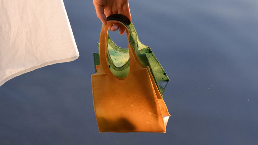 Sonnet155 bag in green and yellow by Lobke Beckfeld and Johanna Hehemeyer-Cürten