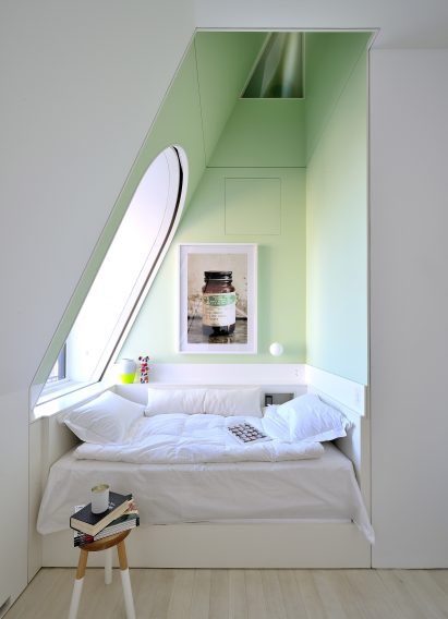 Green pastel bedroom