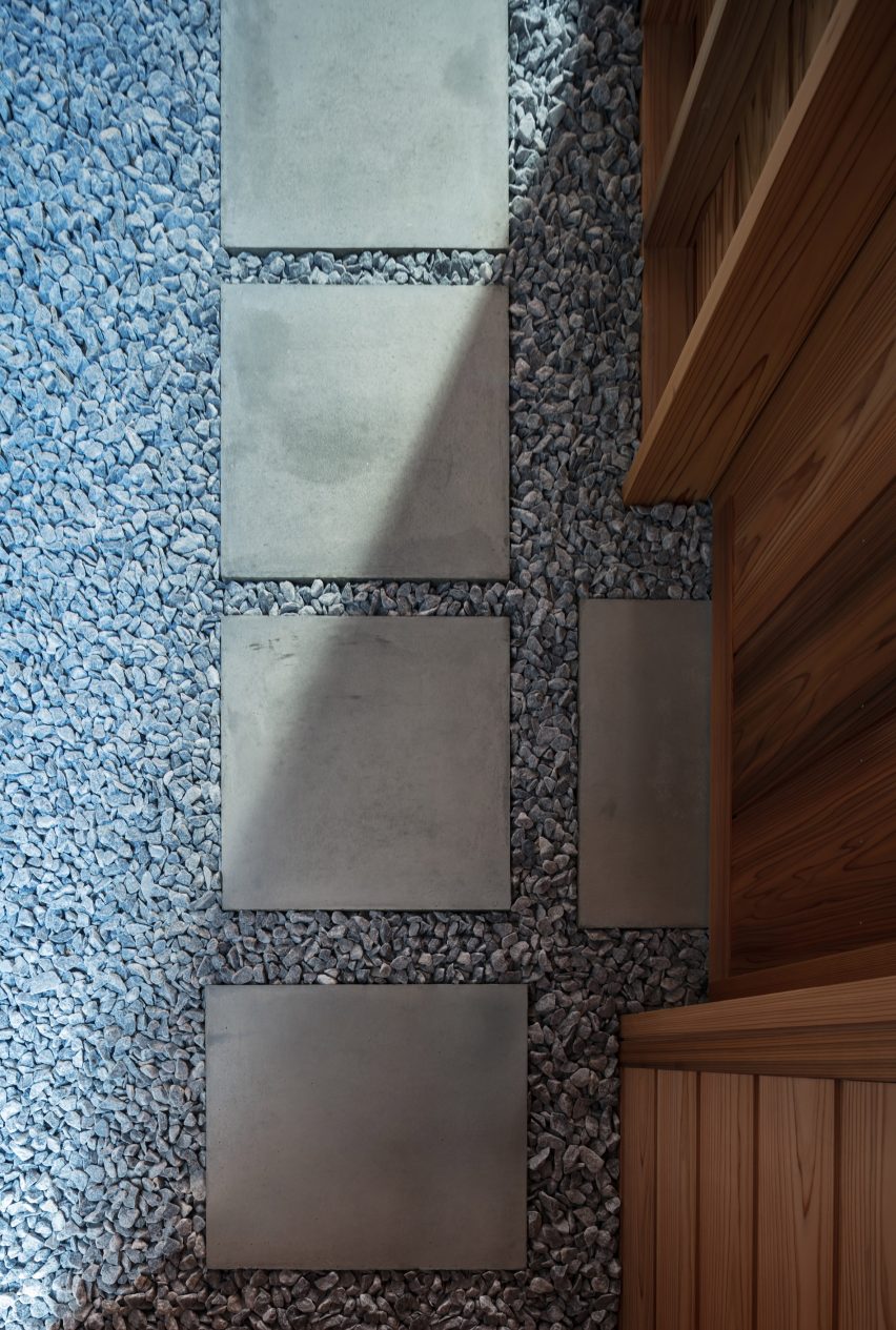 Paving slabs inside a small Japanese house