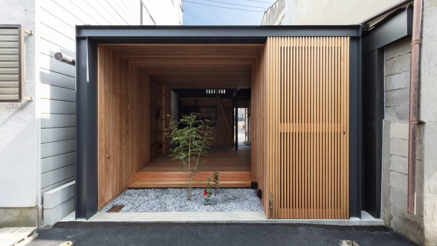 The open facade of a narrow Japanese house