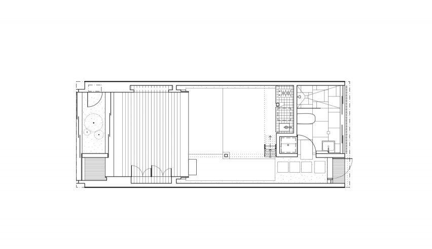 Ground floor plan of Terrace House near Demachiyanagi