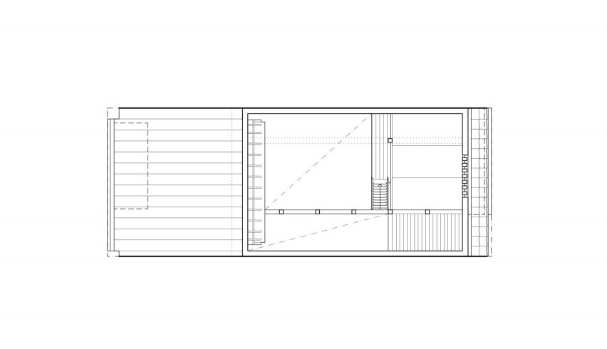 Upper floor plan of Terrace House near Demachiyanagi