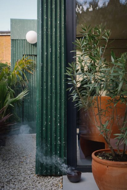 Green terrazzo cladding