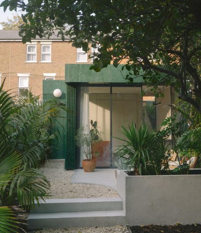A terrazzo-clad garden studio