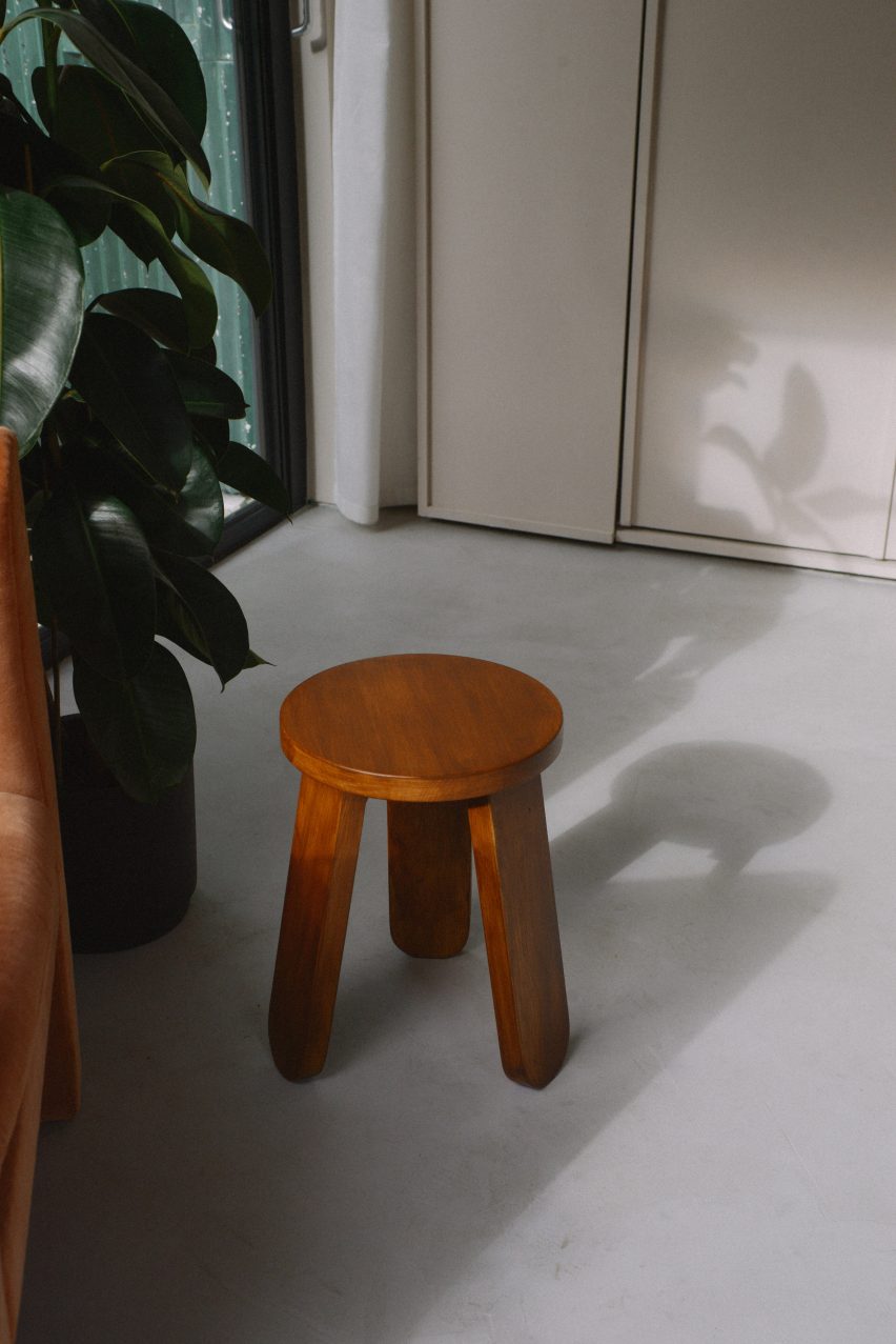 A wooden stool