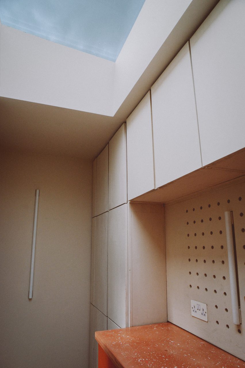 A workshop with a skylight