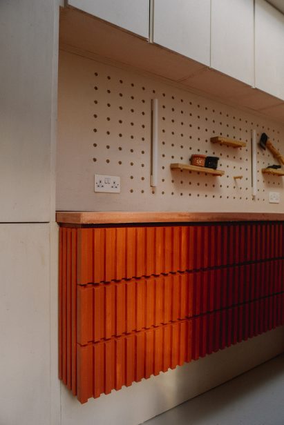 Pegboard walls of Terrazzo Studio by Sonn