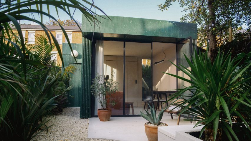 A garden studio clad in terrazzo